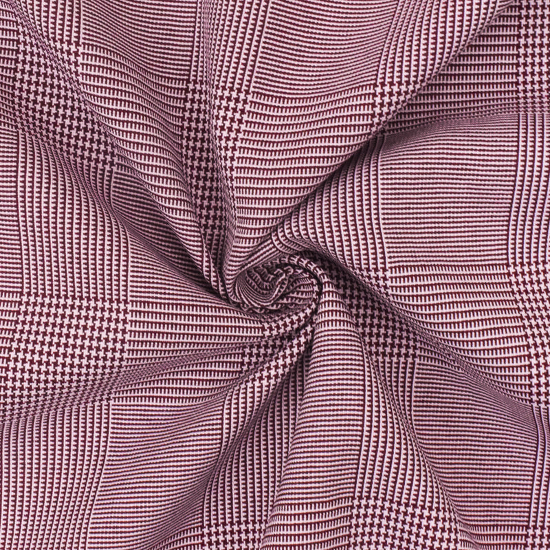 Classic Red-White Plaid Poly Glen Plaid Woven Fabric