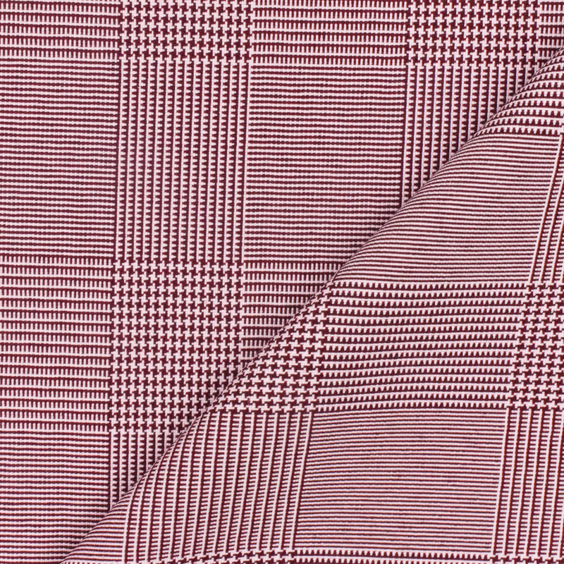 Classic Red-White Plaid Poly Glen Plaid Woven Fabric