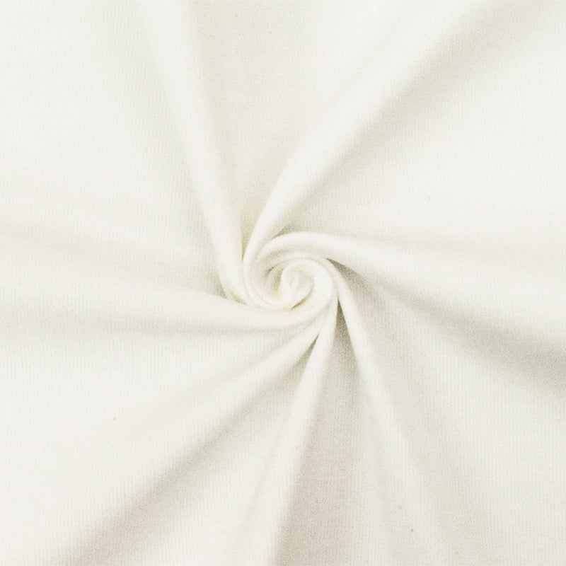 Ivory Solid Stretch Cotton Spandex Featherwale Corduroy Woven Fabric