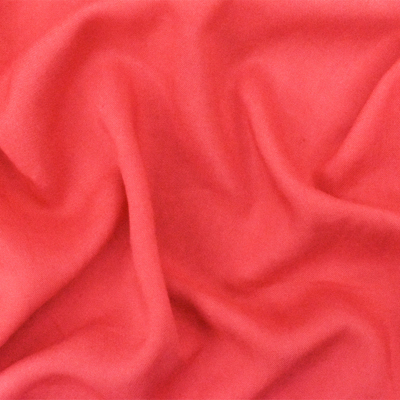 Red Solid Rayon Challis Woven Fabric