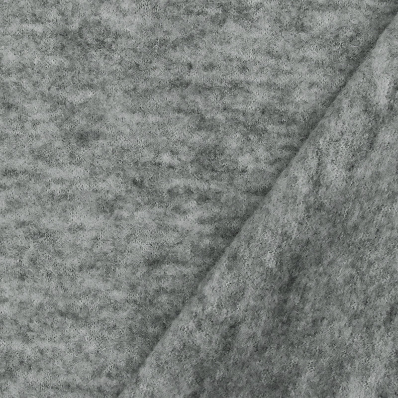 Heather Gray Texture Wool Poly Brushed Boucle Jacketing Knit Fabric
