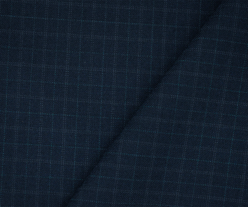 Black-Gray-Green Wool-Polyester Check Plaid Pattern Woven Shirting Fabric