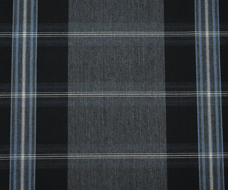 Black-Blue-Multi Wool-Polyester Plaid Woven Shirting Fabric