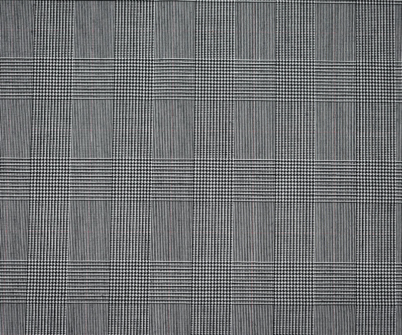 Black-White Poly Wool Glen Plaid Woven Shirting Fabric