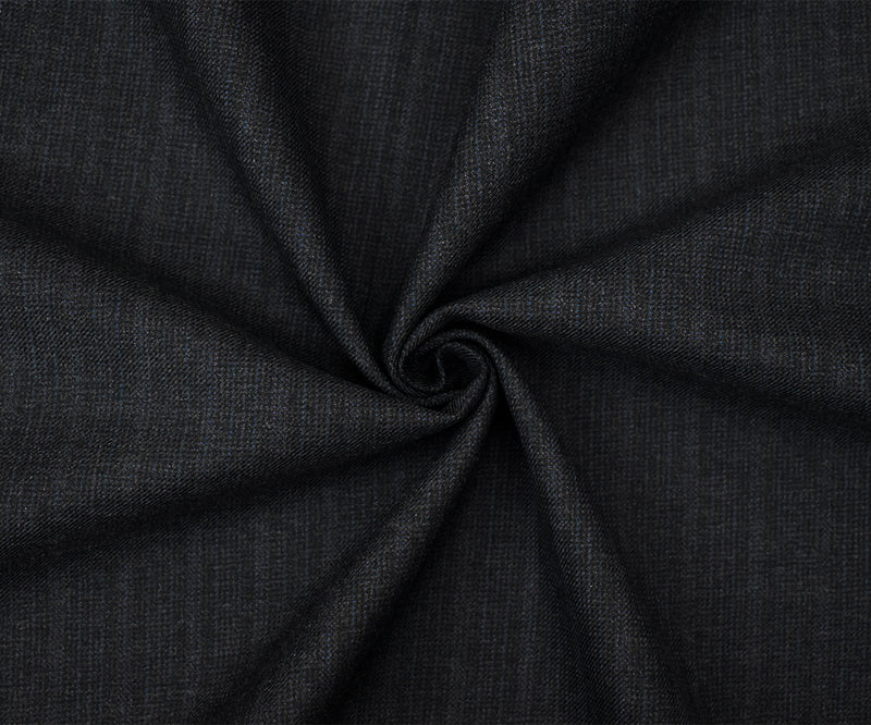 Black-Blue-Purple Wool Poly Texture Plaid Suiting Twill Woven Fabric