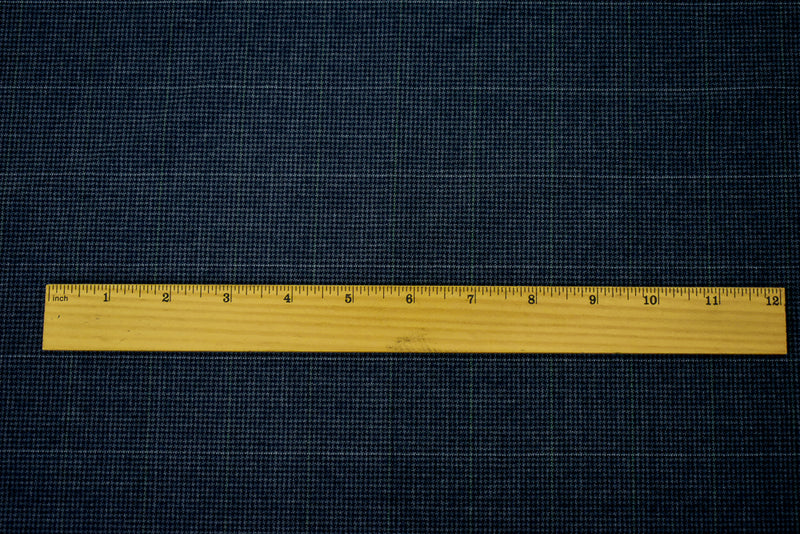 Black-Gray Polyester-Wool Houndstooth Check Shirting Fabric