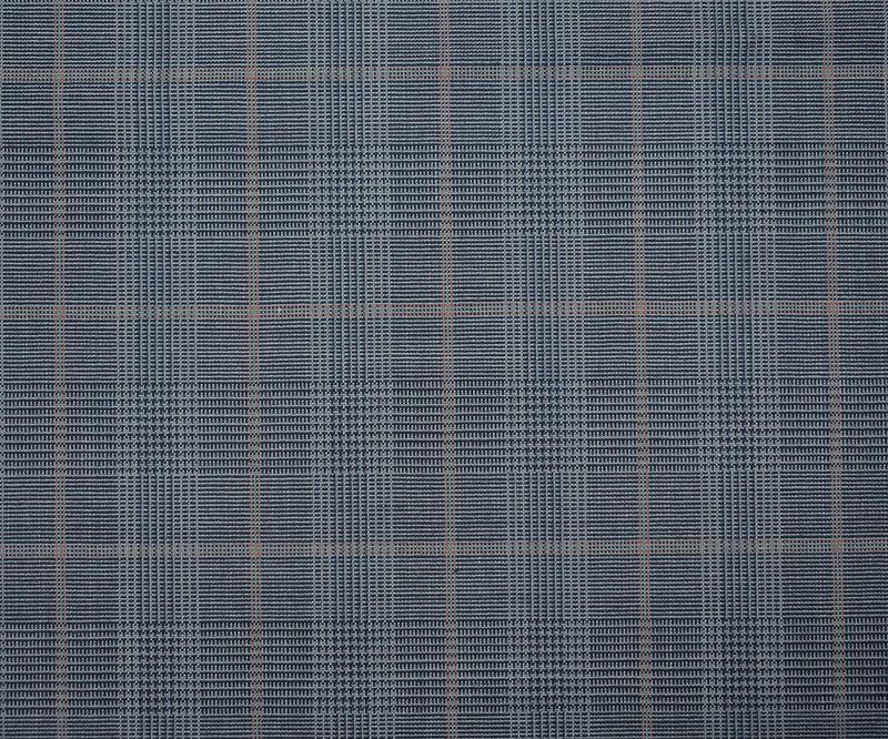 Blue-Pink-Gray Wool Polyester Glen Plaid Check Shirting Woven Fabric
