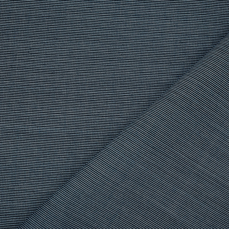 Navy-Light Blue-White Polyester Wool Blend Stripe Woven Shirting Fabric