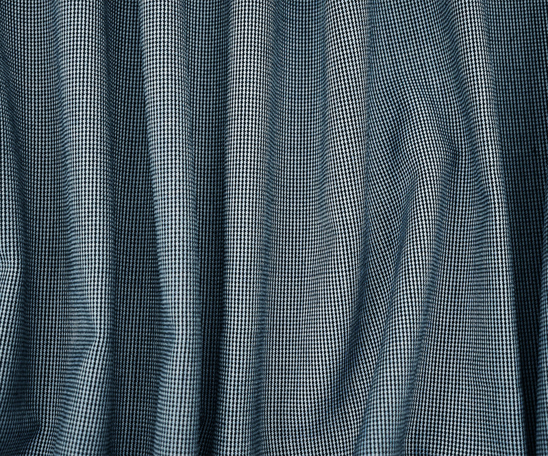 Black-Gray Poly-Wool Texture Striped Pattern Suiting Woven Fabric