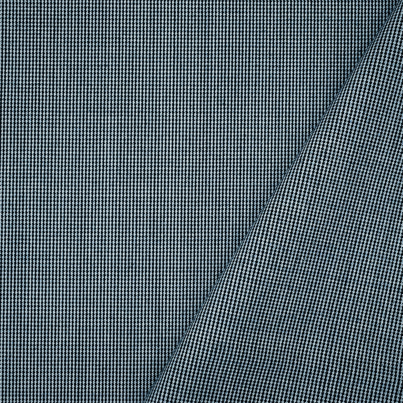 Black-Gray Poly-Wool Texture Striped Pattern Suiting Woven Fabric