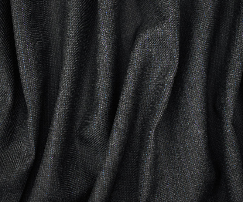 Black-Blue-Multi Wool-Polyester Texture Striped Woven Twill Suiting Fabric