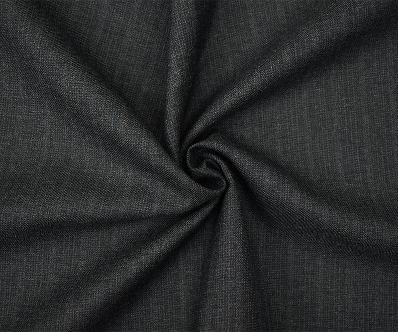 Black-Blue-Multi Wool-Polyester Texture Striped Woven Twill Suiting Fabric