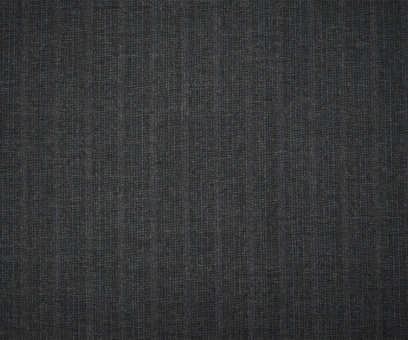 Black-Blue-Multi Wool-Polyester Texture Striped Woven Twill Suiting Fabric