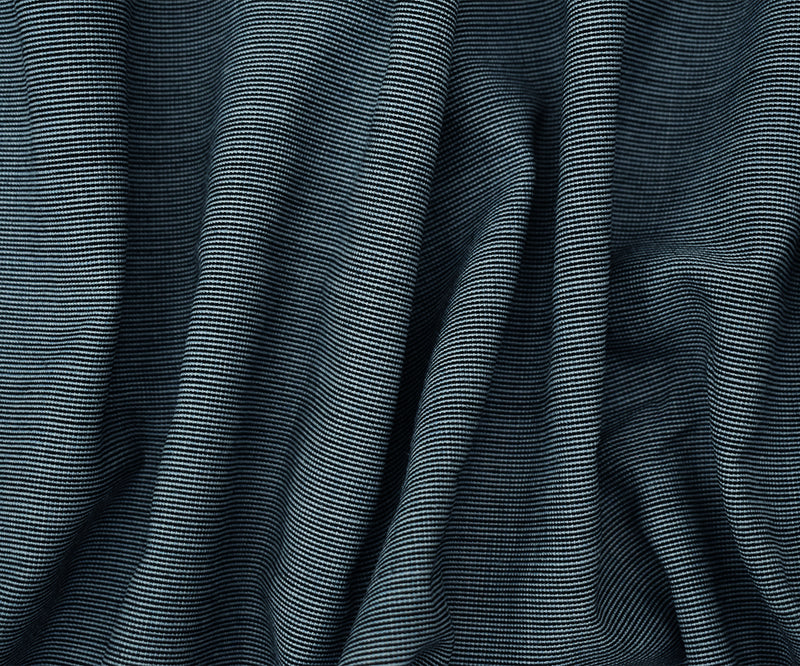 Blue-White Polyester Wool Striped Pattern Shirting Fabric
