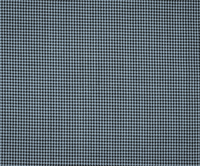 Black-Light Blue Wool Polyester Micro Houndstooth Woven Suiting Fabric
