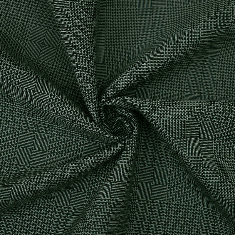 Black-Gray Polyester Wool Glen Plaid Woven Shirting Fabric