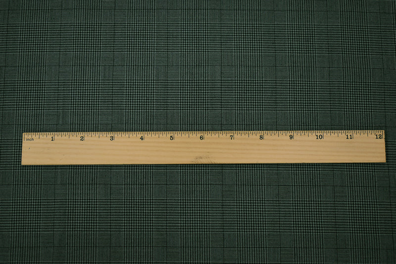 Black-Gray Polyester Wool Glen Plaid Woven Shirting Fabric