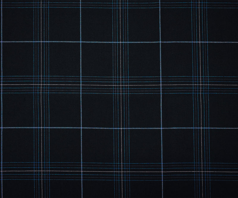 Black-Pink-Multi Poly-Wool Plaid Shirting Woven Suiting Fabric