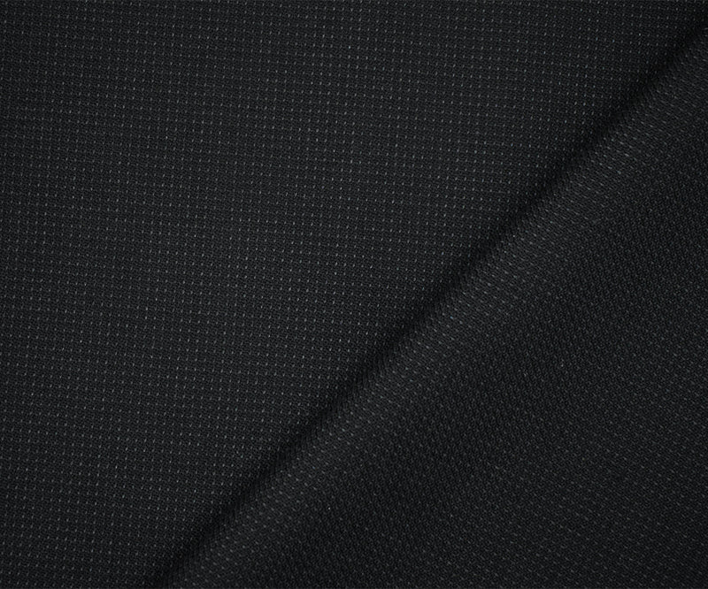 Black-Gray Wool-Poly Texture Dobby Woven Suiting Fabric