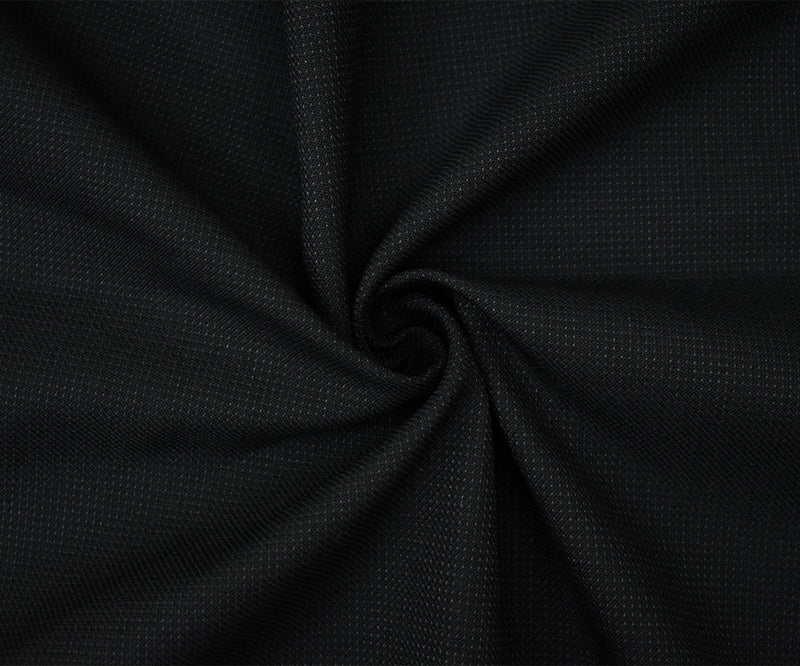 Black-Gray Wool-Poly Texture Dobby Woven Suiting Fabric