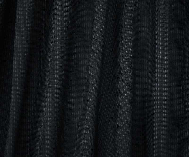 Black-Gray Poly-Wool Subtle Striped Woven Shirting Fabric