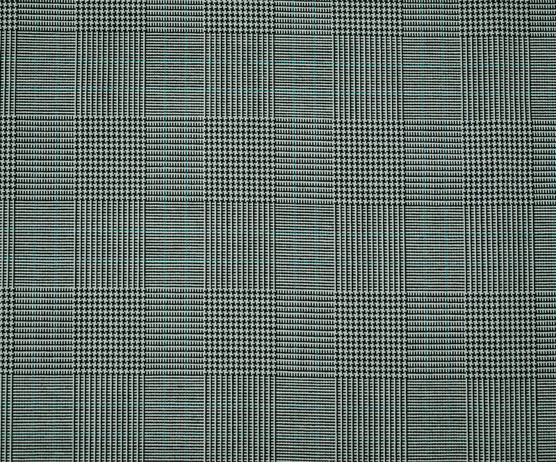 Black-Light Gray-Green Poly-Wool Glen Plaid Woven Shirting Fabric