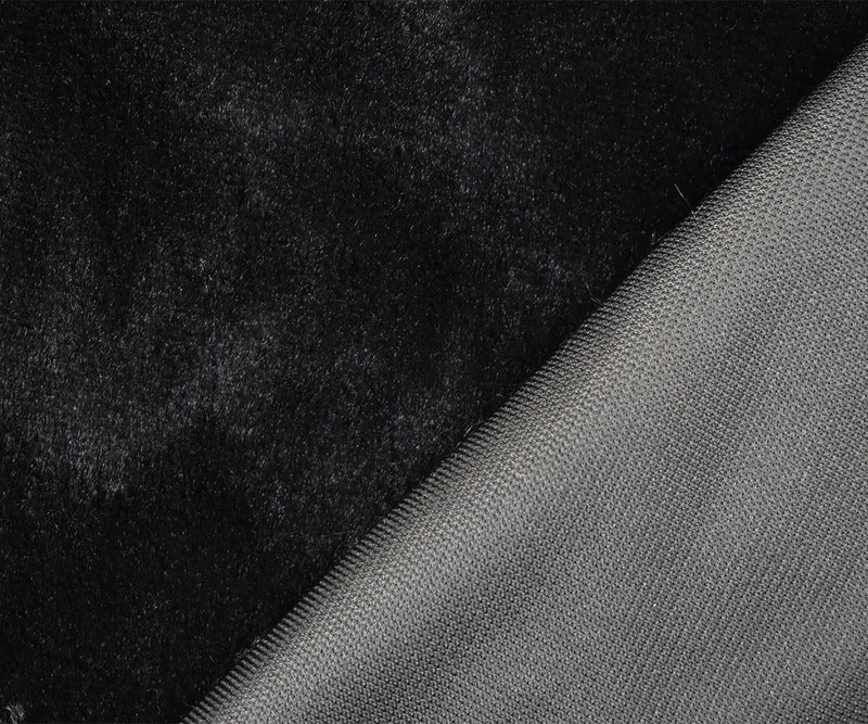 2 YD PC Black Faux Fur Stretch Knit Fabric
