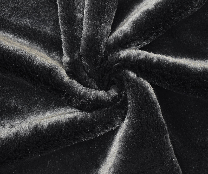 2 YD PC Black Faux Fur Stretch Knit Fabric