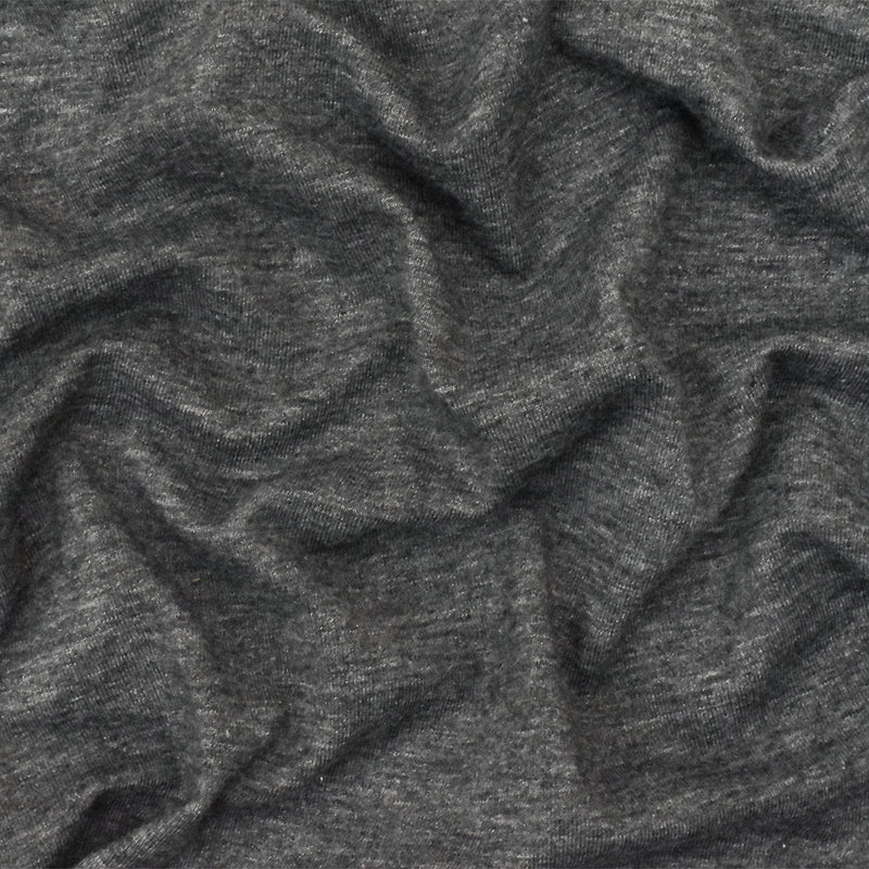 Heather Black-Gray Stretch Poly Blend Jersey Knit Fabric
