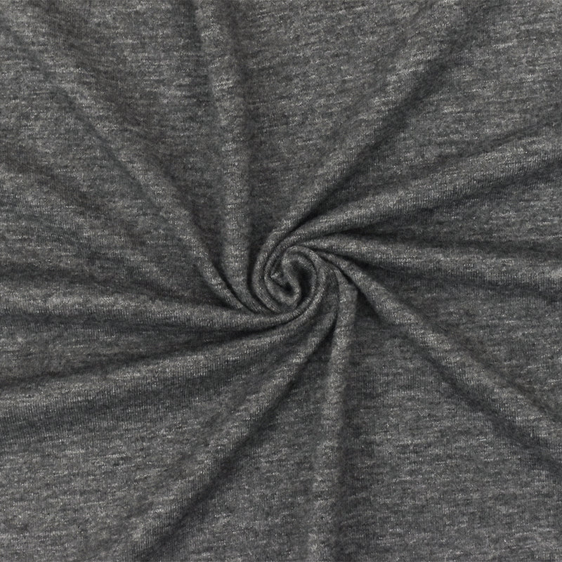 Heather Black-Gray Stretch Poly Blend Jersey Knit Fabric