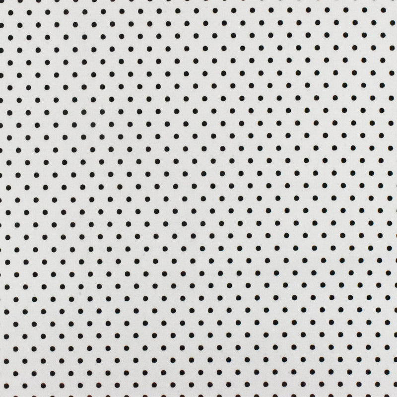 8 YD PC-Black-White Dot Printed Stretch Cotton Spandex Twill Sateen Fabric