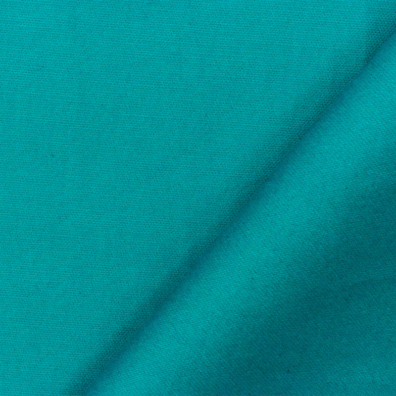 Turquoise Solid Stretch Cotton Spandex Twill Sateen Woven Fabric