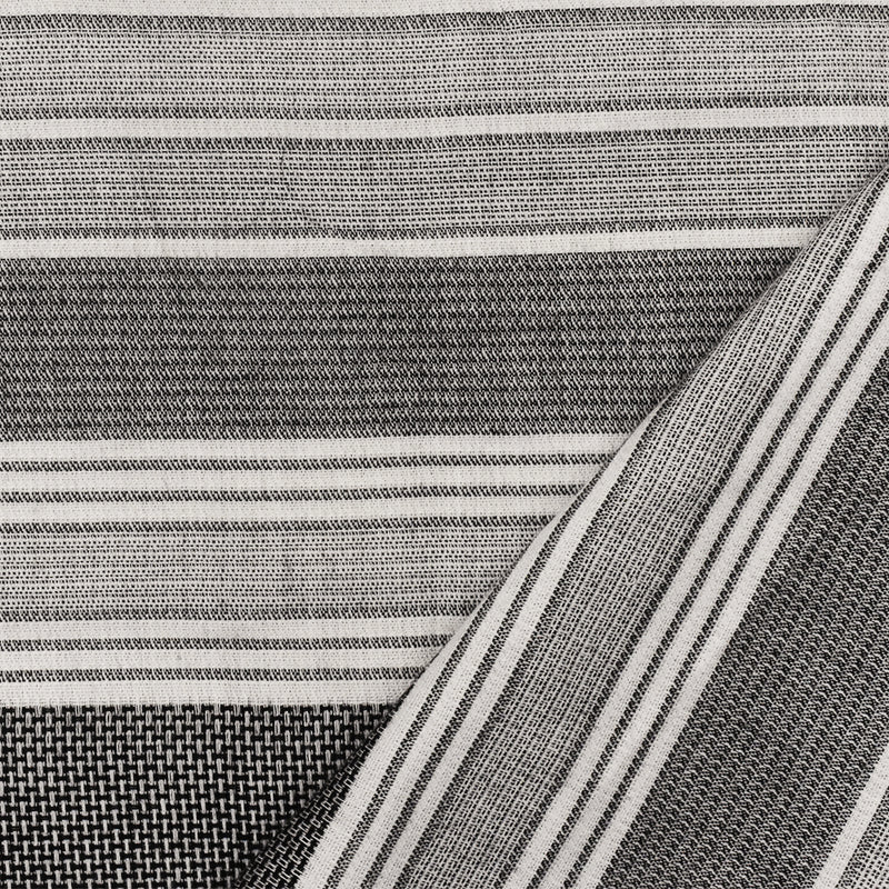Black-White Famous Maker Cotton Textured Stripe Dobby Woven Shirting Fabric