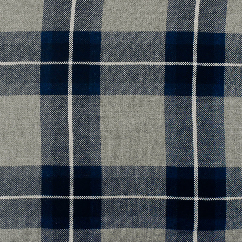 Navy Blue-Gray-White Famous Maker Cotton Brushed Flannel Fabric