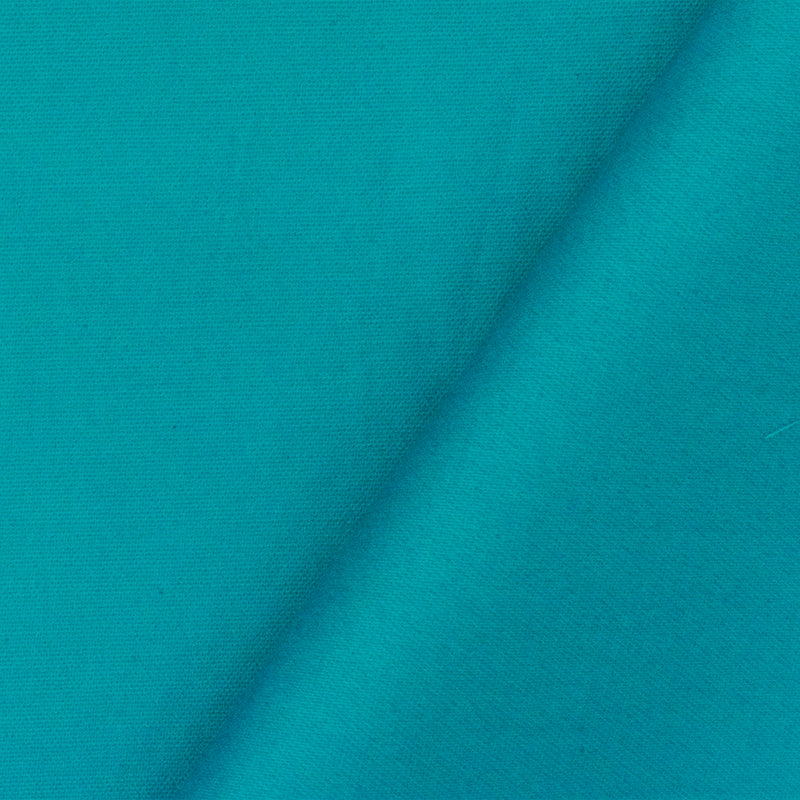 3 3/4 YD PC-Turquoise Blue Cotton Solid Stretch Spandex Twill Sateen Woven Fabric