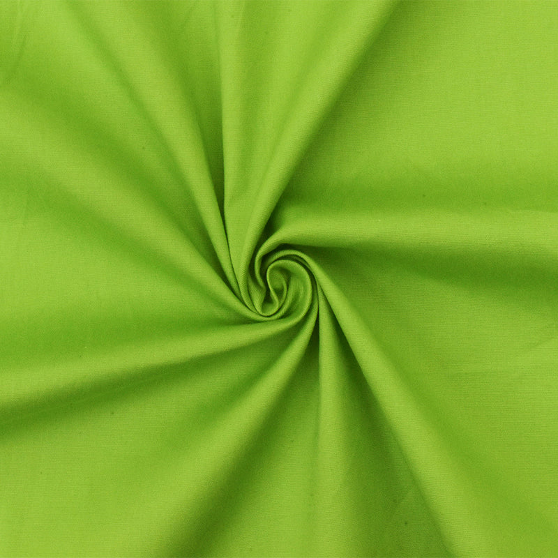 Bright Green Cotton Solid Stretch Spandex Poplin Woven Fabric