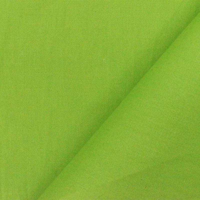 Bright Green Cotton Solid Stretch Spandex Poplin Woven Fabric
