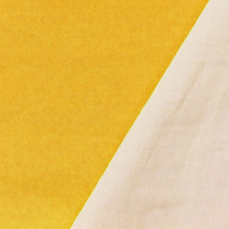 Yellow Cotton Solid Stretch Spandex Sateen Woven Fabric