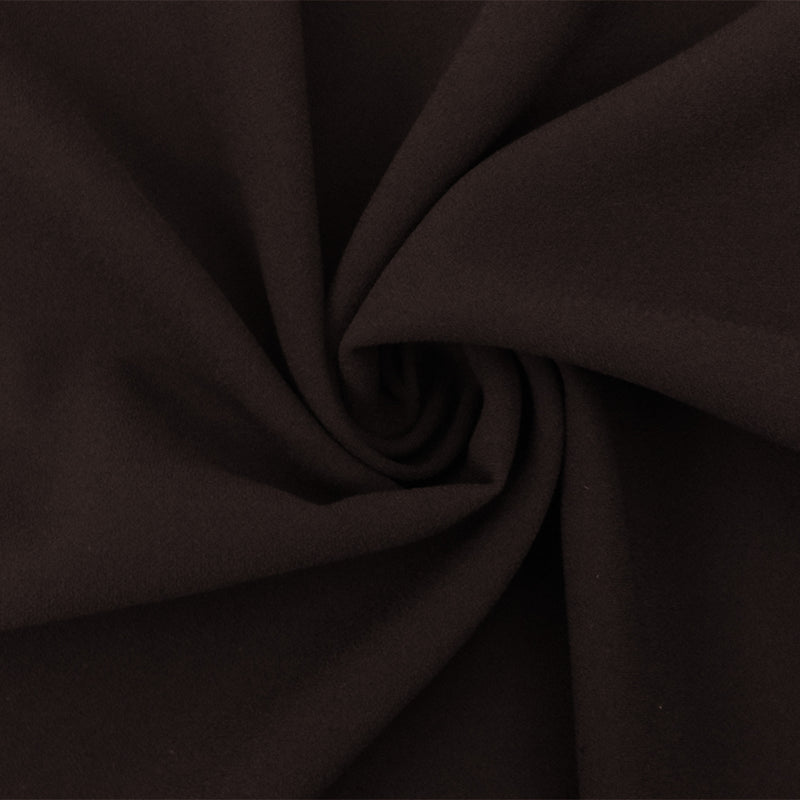 Deep Brown Famous Designer Poly Double Sided Crepe Woven Fabric