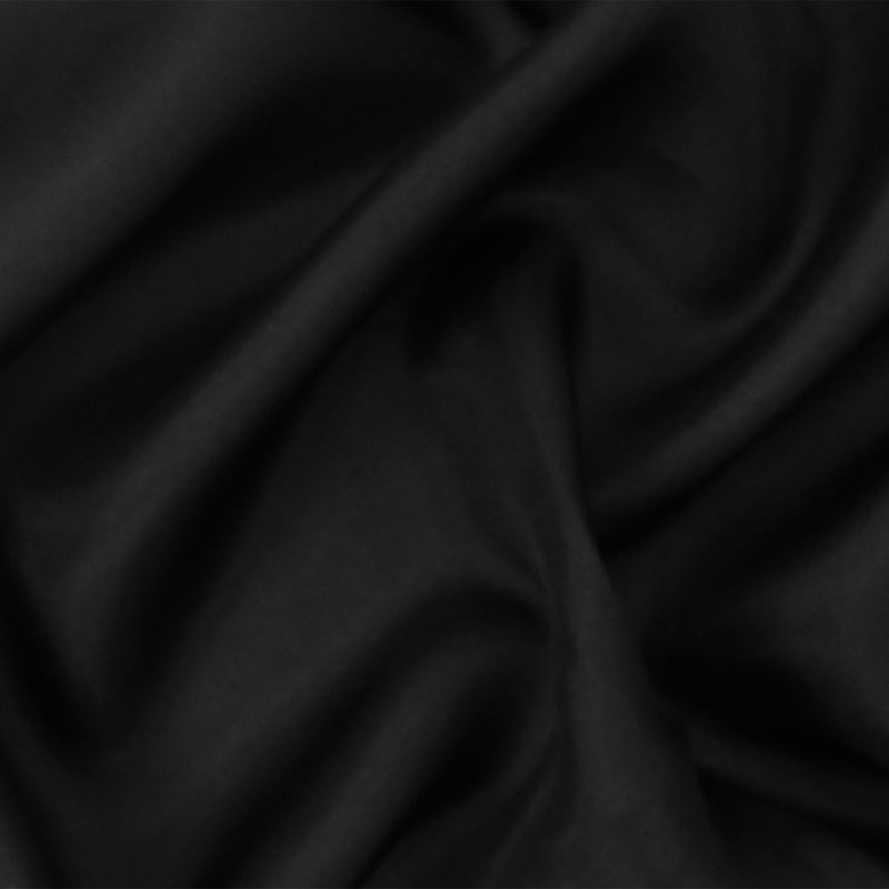 Black Famous Designer Silk Habotai Woven Fabric