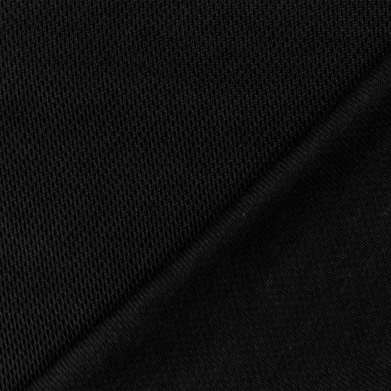 Black Organic Cotton Poly Pique Knit Fabric