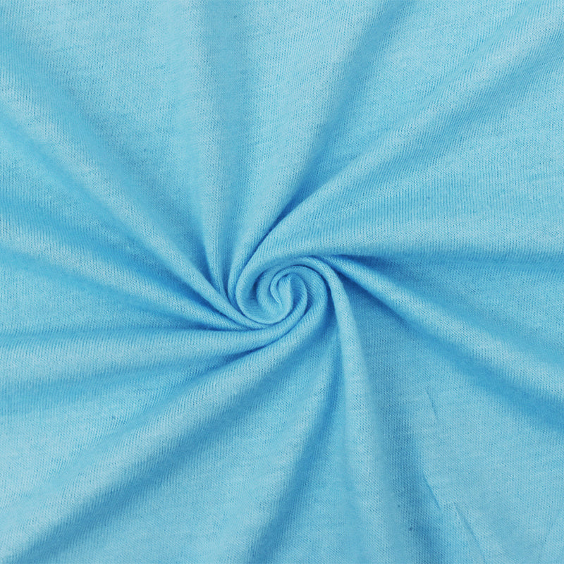 Blue Organic Cotton Stretch Spandex Solid Jersey Knit Fabric