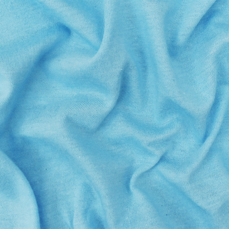 Blue Organic Cotton Stretch Spandex Solid Jersey Knit Fabric
