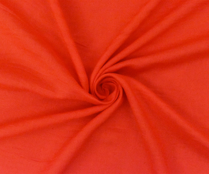 Orange Rayon Challis Solid Woven Fabric