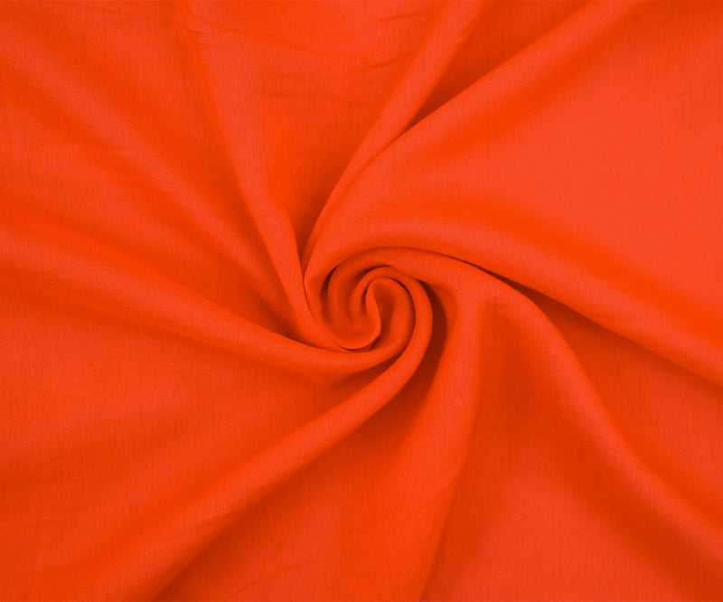 Orange Solid Challis Woven Fabric