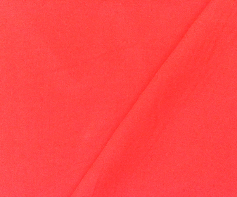 Coral Red Rayon Challis Solid Woven Fabric