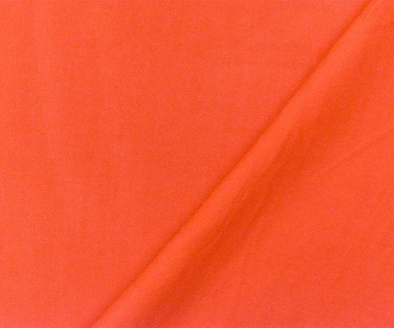 Orange Rayon Challis Solid Woven Fabric