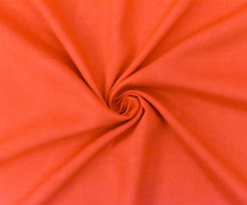 Orange Rayon Challis Solid Woven Fabric