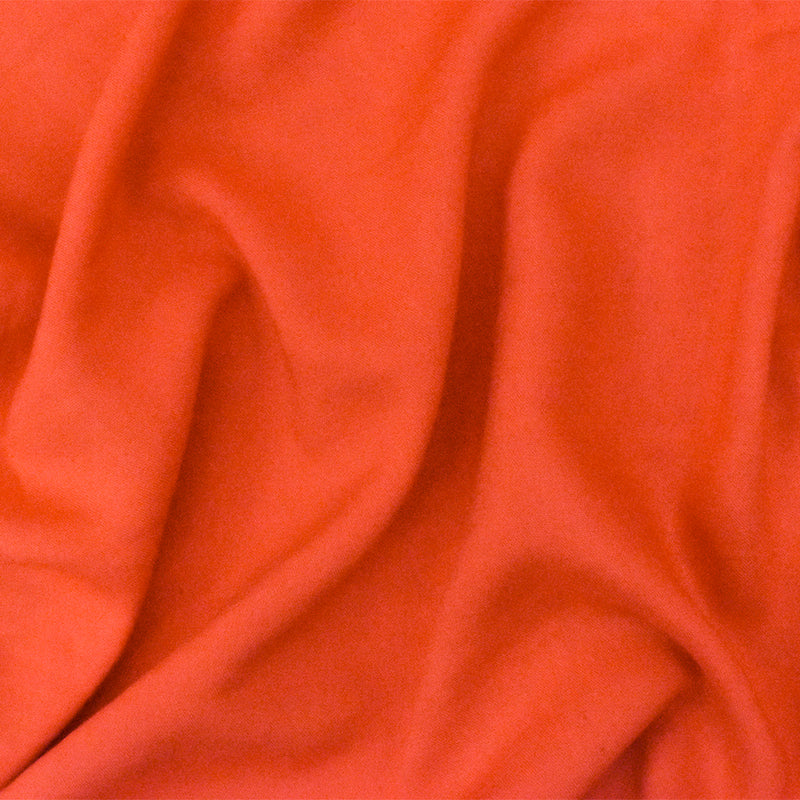 Orange Rayon Challis Solid Woven Fabric
