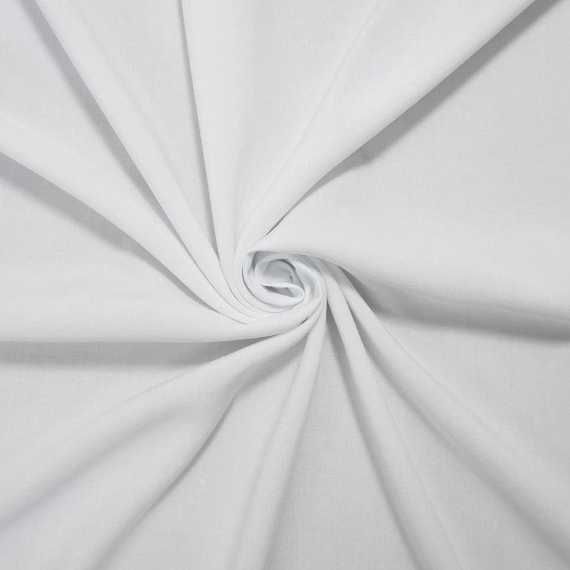 White Rayon Challis Solid Woven Fabric